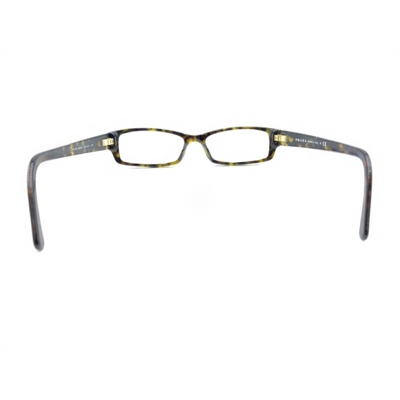 Prada VPR 19L 2AU-1O1 Tortoise Brown Rectangle Eyeglasses Frames 52-16 135 Italy - Picture 5 of 12